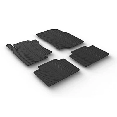 Image of Gledring Rubber Mat Set Compatible with Nissan X Trail 2014 (T Profile 4 Piece + Mounting Clips)