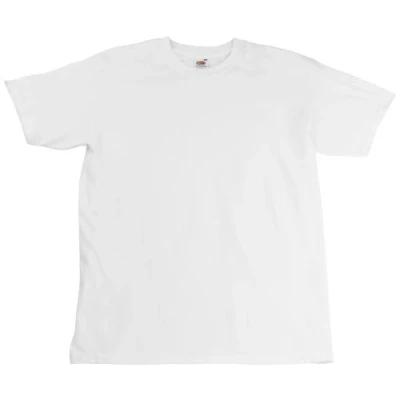 Image of Fruit of the Loom Mens Super Premium Short Sleeve Crew Neck T Shirt White Cotton Size 3XL