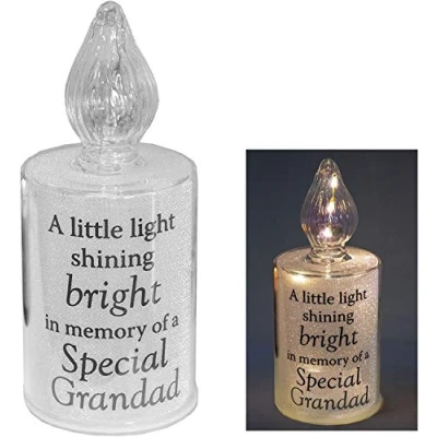 Image of Thoughts of you Memorial Candle Light with Wording Grandad