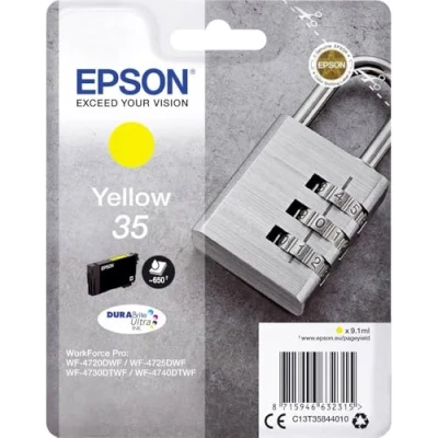 Image of Epson 35 Yellow Padlock Genuine Ink, Claria Photo HD Ink Cartridge