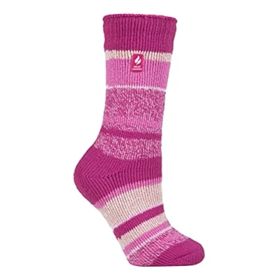 Image of HEAT HOLDERS Ladies Thermal Socks for Winter Outdoor &amp; Indoor Cuddly Fluffy Gifts Women (4 7, Berry (Provence))