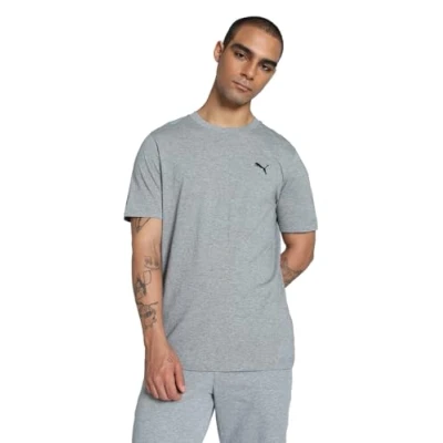 Image of PUMA Men&#039;s ESS S Logo T Shirt, Medium Grey Heather, XS