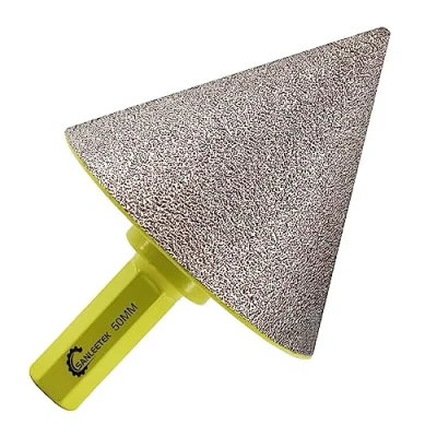 Image of Diamond Beveling Chamfer Bits 50mm SANLEETEK Cone Tile with Hex Shank for Shaping Enlarging Grinding Existing Holes in Porcelain Ceramic Granite Marble
