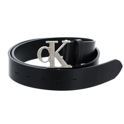 Image of Calvin Klein Jeans Monogram Hardware Belt, Women&#039;s, Size: 32, Black