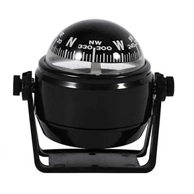 Image of Keenso Waterproof Compass, Sea Marine Bracket Mount Voyager Compass Hiking And Camping Fits Boat Caravan Truck (Black) Other Supplies