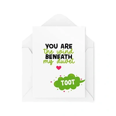 Image of Funny Couples Card You Are The Wind Beneath My Duvet Husband Wife Cards Valentines Girlfriend Boyfriend Anniversary CBH1459