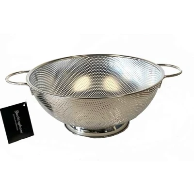 Image of Buckingham 30788 Micro Perforated Stainless Steel Colander Strainer for Rice Pasta Spaghetti Noodles Vegetables Fruits Cooking and Kitchen Use