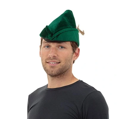 Image of Bristol Novelty BH531 Robin Hood Hat Soft Felt, Unisex Adult, Solid, Green, One Size