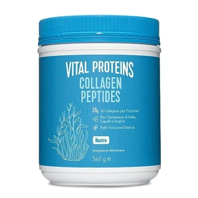 Image of Vital Proteins Collagen Peptides Powder Supplement (Type I, III) Collagene idrolizzato Non GMO Senza latticini e glutine 20g per porzione aromatizzato 567g Canister