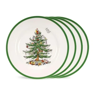 Image of Portmeirion Home &amp; Gifts Salad Plates Set of 4, Ceramic, Multi Colour, 20 x 3 cm