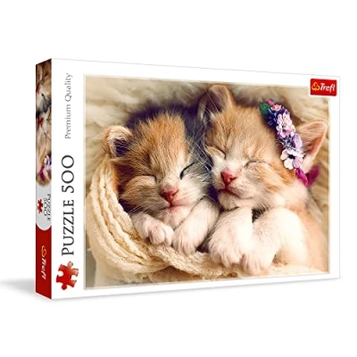 Image of Trefl 916 37271 Schlafende Katzen EA 500 Teile, Premium Quality, für Erwachsene und Kinder ab 10 Jahren 500pcs Sleeping Kittens, Multicolor
