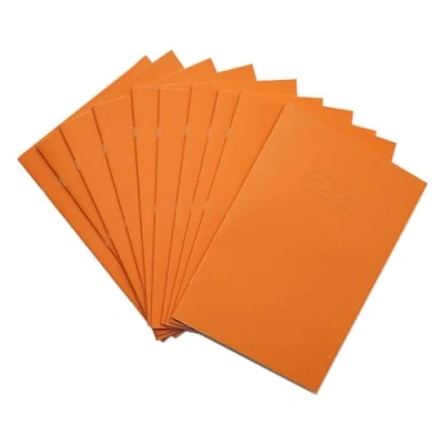 Image of Rhino A4 Exercise Books, 64 Page / 7mm Squared Paper Notebook, 10 Pack, Office &amp; School Stationery Supplies, Orange
