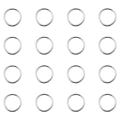 Image of PH PandaHall about 260 pcs Brass Jump Rings Close but Unsoldered, Silver, 10x1mm