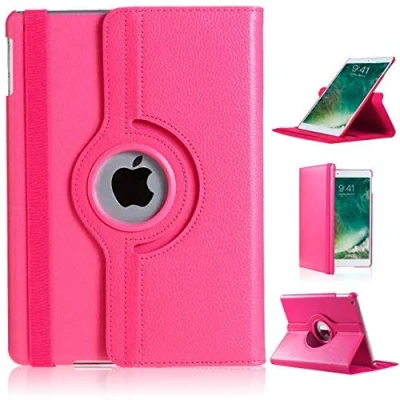 Image of IPad Mini 4 Case,iPad Cover,iPad Leather Case, PU Flip Case Stand Function Slim Premium 360 Rotating Cover (PINK)