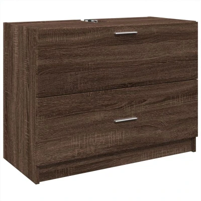 Image of vidaXL Sink Cabinet Brown Oak 78x37x59 cm Engineered Wood