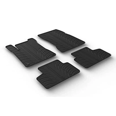 Image of Gledring Set of Rubber Mats Compatible with Mercedes GLB (X247) 11/2019 (T Profile 4 Pieces + Mounting Clips), Black