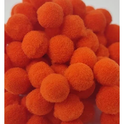 Image of Pack of 100 Mini 10mm Arts &amp; Craft Poms [Orange]