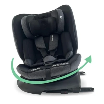 Image of My Babiie MBCS200 360 Spin R129 Baby Car Seat Top Tether, ISOFIX, Birth to 12yrs (40 150cm), i Size, ERF, Group 0+/1/2/3, Rotating Swivel Black