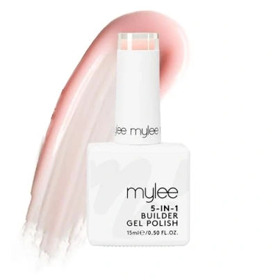 Image of Mylee 5 in 1 Builder Base Strengthening Gel 15ml, UV/LED Nail Polish Coat For Hard Strong Nails Tips &amp; Extensions, Art Decoration, Decals Jewels, Professional Manicure Repair (Peach)