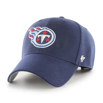 Image of 47 NFL Tennessee Titans MVP Unisex Baseball Cap, Adjustable Hook &amp; Loop Strap, Team Logo, Colour Light Navy