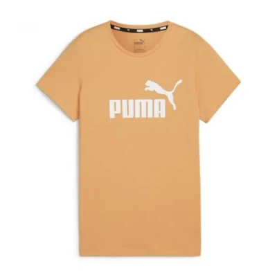 Image of Puma LOGO TEE Print Tshirt, Women&#039;s, Size: XL, Bright melon