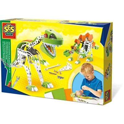 Image of SES Creative 14958 Metal Dinosaur Construction Set, Mixed
