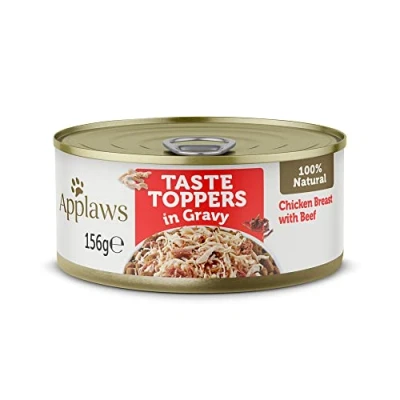 Image of Applaws 100% Natural Wet Dog Food, Grain Free Chicken with Beef in Gravy Tin, 156g (Pack of 12)