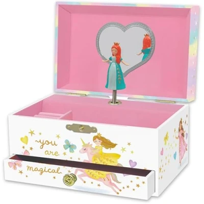 Image of Musical Princess Jewellery Box for Girls Childrens Music Box, Gifts Girls, Toys, 18.2 x 13.3 9.9 cm