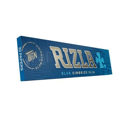 Image of Rizla King Size Blue Slim Rolling Paper Pack Of 5 Booklets