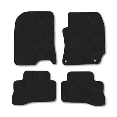 Image of Car Mats Compatible with Hyundai Kona Hybrid (2020 2023) Tailored Fit Black Carpet Floor Set Accessory Custom 4 Pieces Anti Slip Backing &amp; Binding Trim Edge