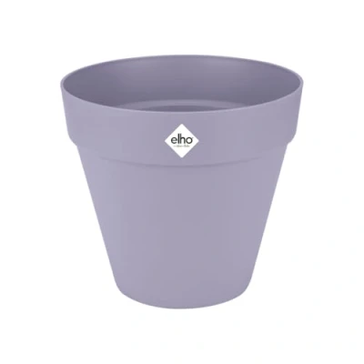 Image of elho Loft Urban Round 25 Large Plant Pot Outdoor 100% Recycled Plastic Ø 24.5 x H 22.0 cm Purple/Lavender Lilac