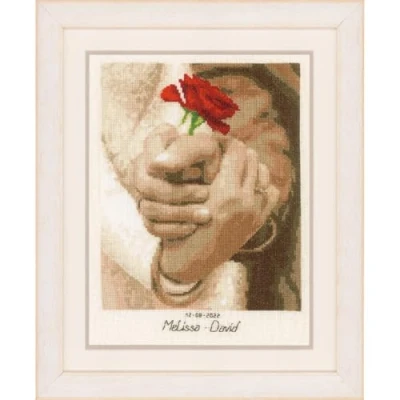 Image of Vervaco Wedding Rose Counted Cross Stitch Kit