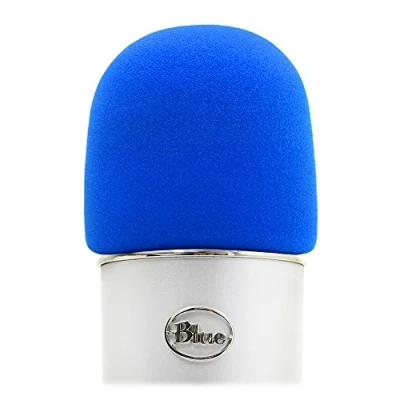 Image of YOUSHARES Foam Microphone Windscreen Large Size Cover for Blue Yeti, Yeti Pro, MXL, Audio Technica and Other Microphones (Blue)
