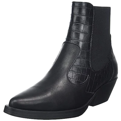 Image of ONLY Women&#039;s Onlbronco 2 Short Pu Cowboy Boot Noos Ankle, black, 6 UK