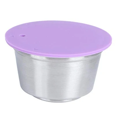Image of Stainless Steel Reusable Capsules Refillable Crema Coffee Pods Cup Fit for Dolce Gusto Maker(Purple)