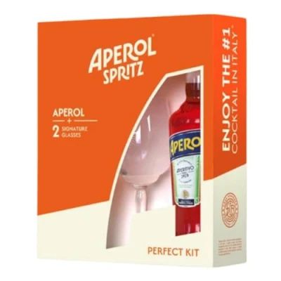 Image of Aperol Spritz Gift Pack Including and 2 Glasses, 70 cl