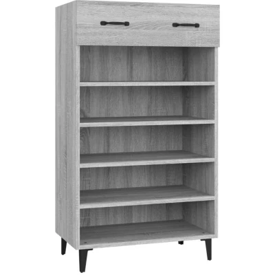 Image of vidaXL Shoe Cabinet Grey Sonoma 60x35x105 cm Engineered Wood