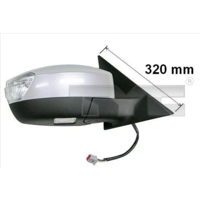 Image of 1405020, 1405036, 1405067, 1470117, 1500039 Wing mirror TYC 310 0123 Right primed for electric adjustment, Convex, Heatable FORD: S Max Mk1