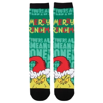 Image of United Labels Grinch Socks Men Green Mens Funny Merry Grinchmas Christmas Stockings, Green, 39 42