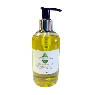 Image of Natural Shaving Oil with Lavender &amp; Tea Tree Essential Oils 250ml Pre Shave 100% Pure Pump Dispenser or Use as a Post Moisturiser