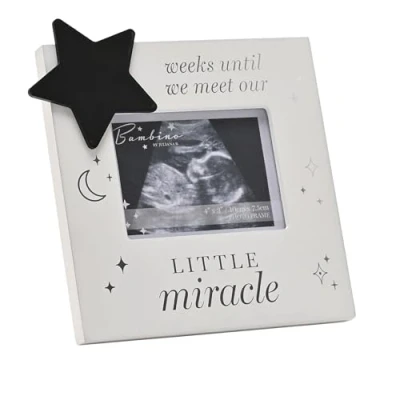 Image of Widdle Celebrations Baby&#039;s Scan Photo Frame &#039;Week&#039;s until we meet our Little Miracle&#039; 1385