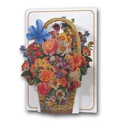 Image of Pictoria Press 3D Pop Up Greeting Card Flower Basket