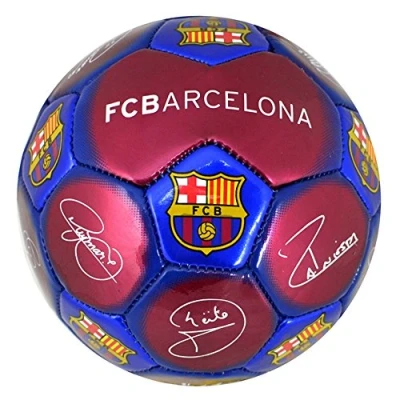 Image of Barcelona Barca Signature Small Mini Football Metallic Crest Size 1, Multicolor, S