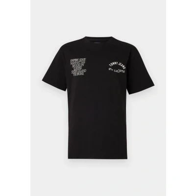Image of Tommy Jeans Boroughs TEE Print Tshirt, Men&#039;s, Size: 34, Black