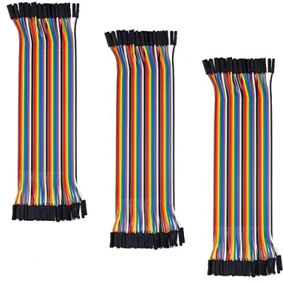 Image of AZDelivery Breadboard Jumper Wire Cable 40 Pin Female to F2F Ribbon Cables compatible with Arduino and Raspberry Pi Including E Book! (Pack of 3)