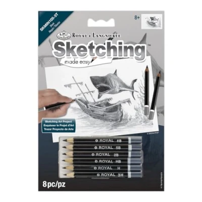 Image of Royal and Langnickel A5 Shark Sketching Made Easy Pencil Drawing Kit
