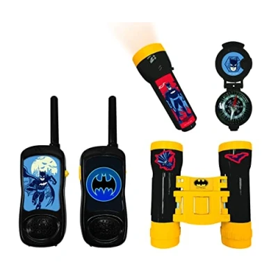 Image of Lexibook, Batman, Adventurer set for children, Walkie Talkies, Binoculars, Compass, Torchlight, Black/Yellow, RPTW11BAT
