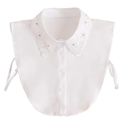 Image of LoudSung Fake Collar Detachable Half Shirt Blouse False Floral Lace Elegant for Women Girls