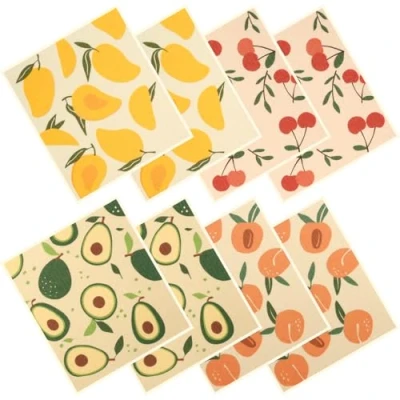Image of HAIJED 8Pcs Swedish Dishcloths Super Absorbent Cellulose Sponge Paper Towels Reusable Kitchen Washable Dish Soft Cleaning Cloths for Washing Dishes