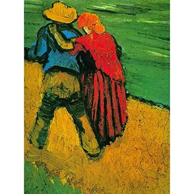 Image of Wee Blue Coo Vincent Van Gogh Two Lovers Old Master Painting Art Print Poster Wall Decor 12X16 Inch